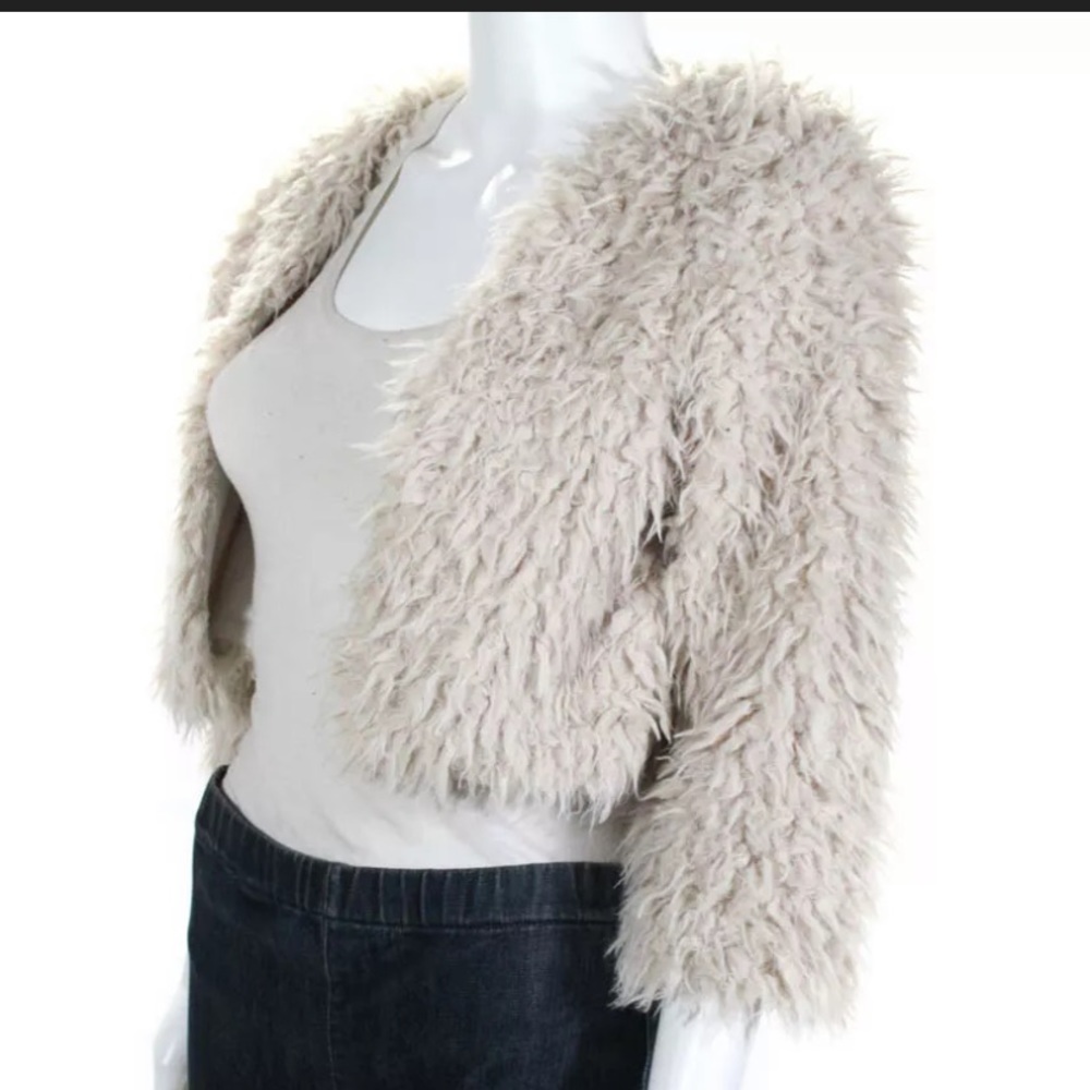 Leyendecker Faux Fur Sherpa Crop Jacket